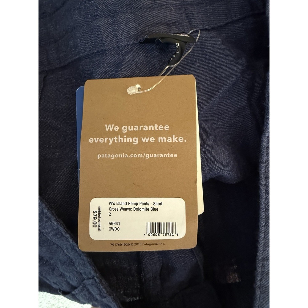 Patagonia Women's Island Hemp Pants Short Blue 56641 Size 2 - Picture 2 of 12